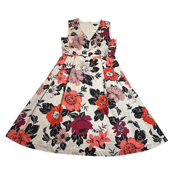 Ann Taylor Sleeveless Sundrenched Floral Print Fit & Flare Dress Size 6 NEW - Picture 2 of 14